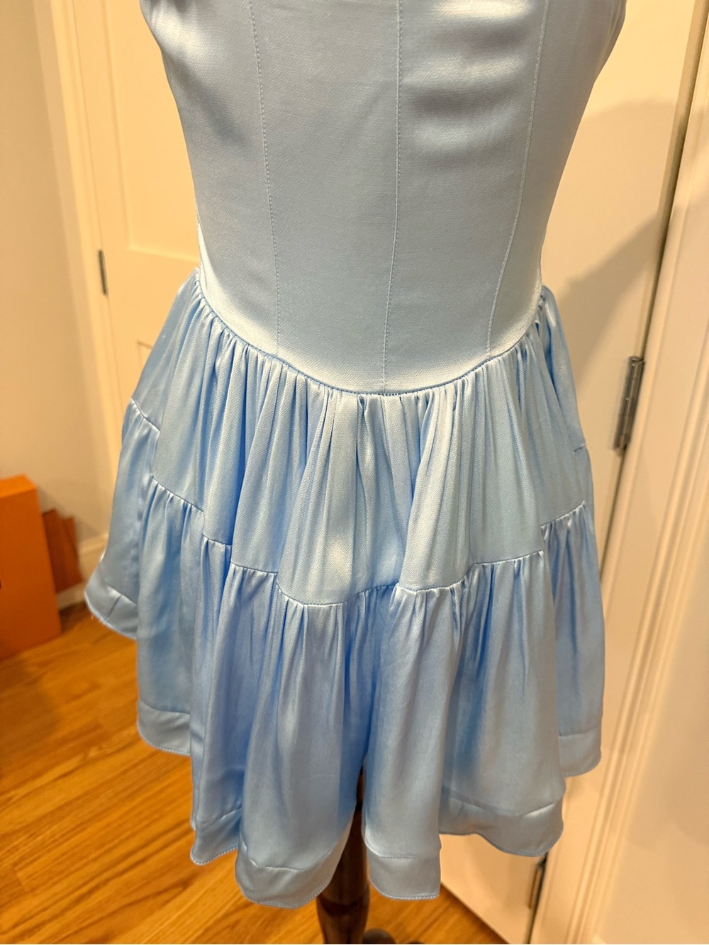 Vanessa Mooney Light Blue Button-Front Mini Sundress - Picture 12 of 16